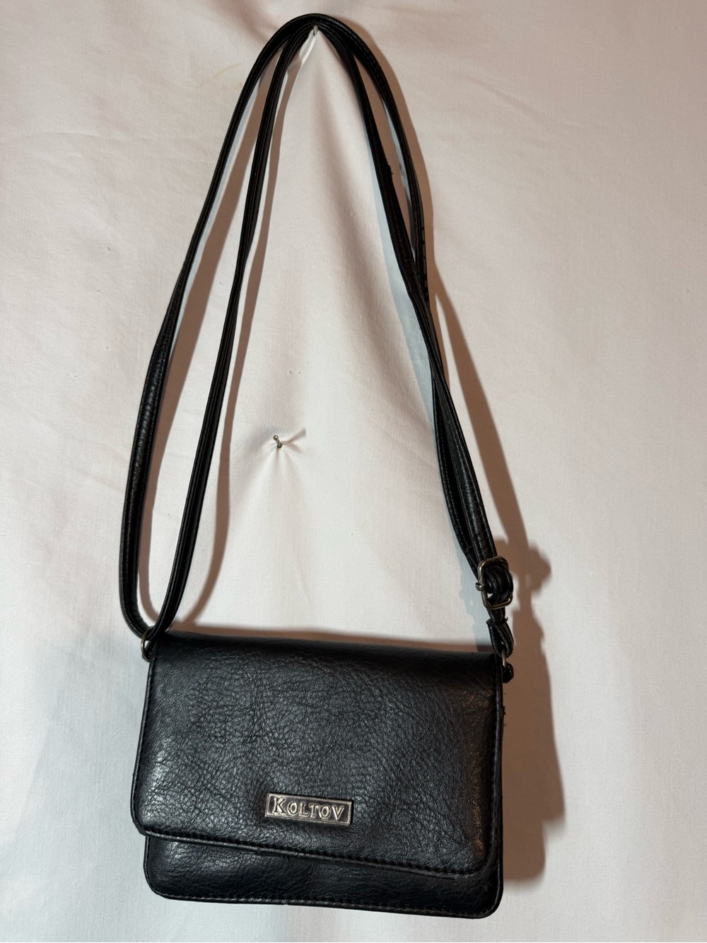 Koltov Black Wallet Crossbody Purse Organizer ID Window Card Slots Adjustable